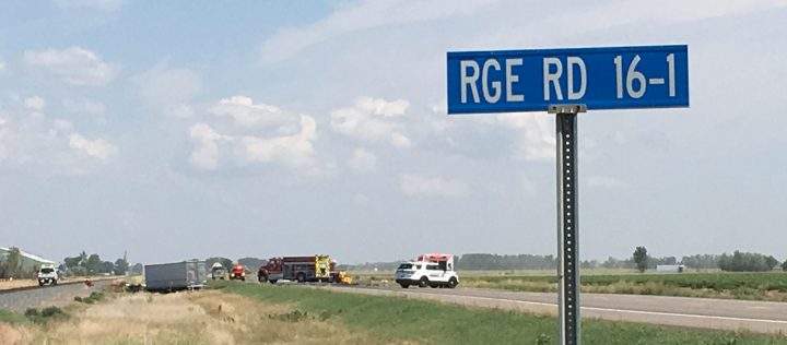 Police responded to a two-vehicle crash near Taber on Saturday, Aug. 3, 2019.