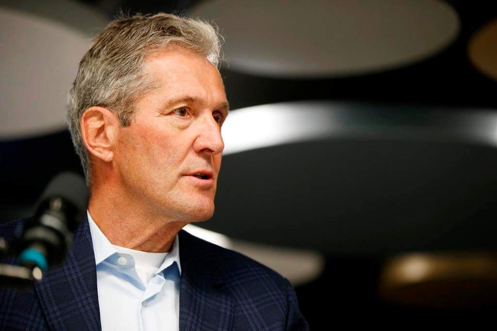 Manitoba PC leader and premier Brian Pallister speaks during a press conference at a medical clinic in Winnipeg, Monday, August 26, 2016. THE CANADIAN PRESS/John Woods.