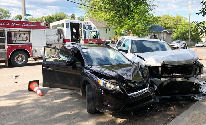 Saskatoon police say a 32-year-old man who was involved in a multi-vehicle crash succumbed to his injuries.