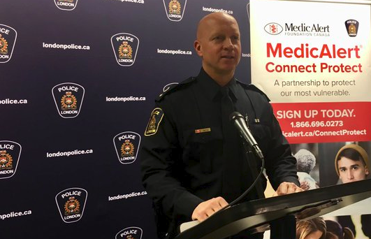 London police announce partnership with MedicAlert Foundation Canada on August 7, 2019.
