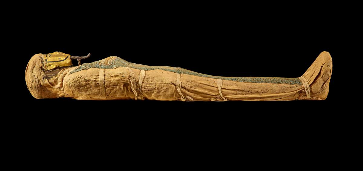 Mummy and coffin from the Egyptian Mummies: Exploring Ancient Lives Exhibit
