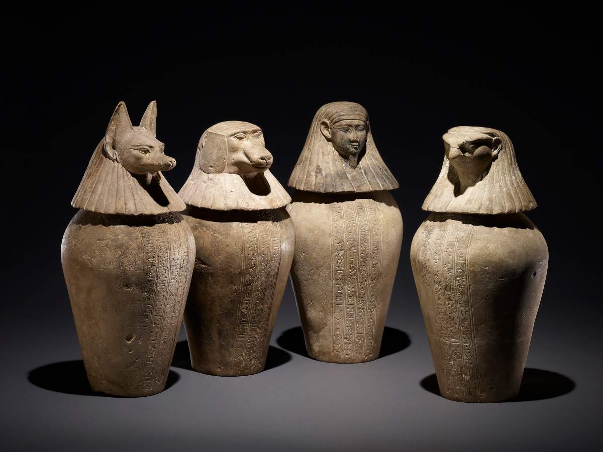 Artifacts from the Egyptian Mummies: Exploring Ancient Lives Exhibit.