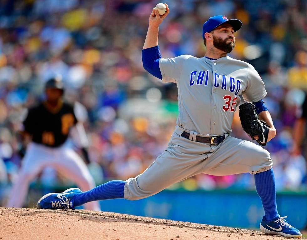 Chicago Cubs relief pitcher Tyler Chatwood delivers in the seventh inning of a baseball game against the Pittsburgh Pirates, Saturday, Aug. 17, 2019, in Pittsburgh. (AP Photo/David Dermer).