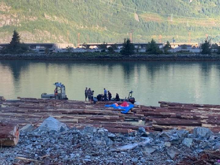 First responders at the scene of a paragliding accident that left a 40-year-old man with life-threatening injuries. 