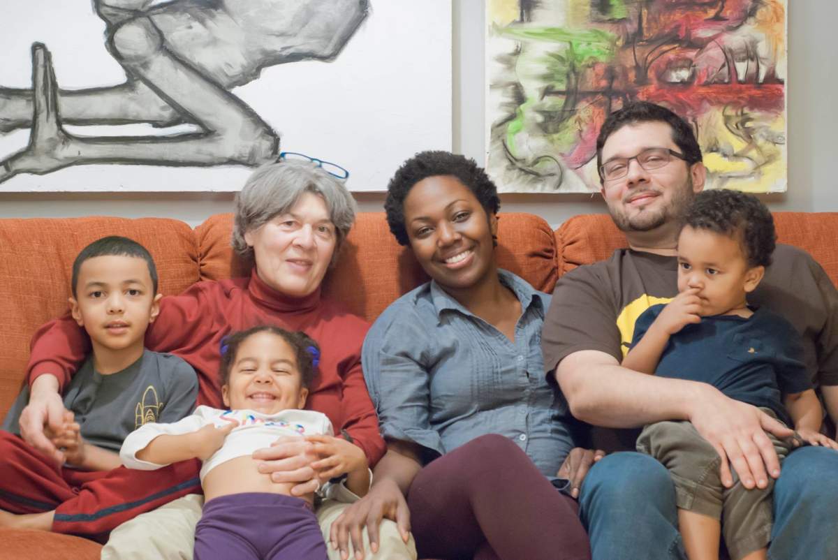Jeffreys family with the children’s grandmother.