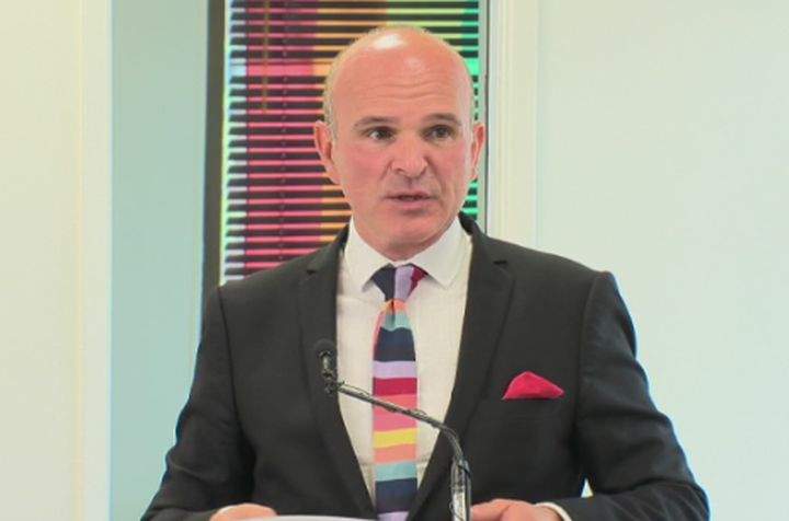 Liberal MP Randy Boissonnault speaks in Edmonton on Thursday. 