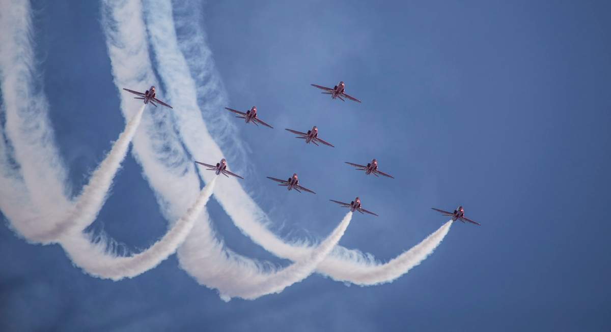 The Royal Air Force's Red Arrows are set to take flight over Ottawa and Gatineau on Tuesday.