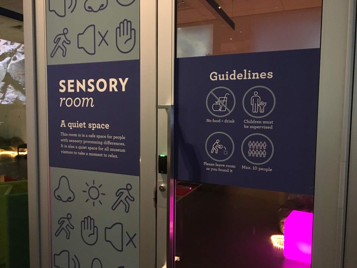 The sensory room is located in the human history wing of the Royal Alberta Museum.