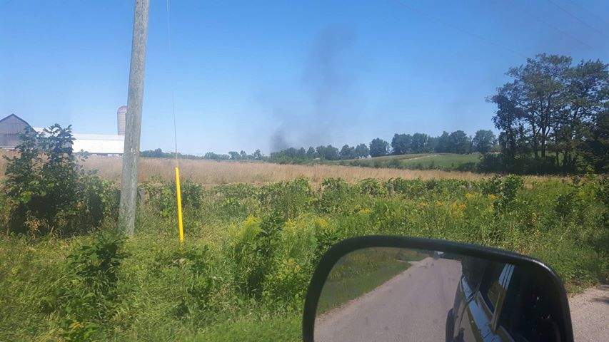 Smoke from the fire on Flynn\’s Road in Lakehurst.