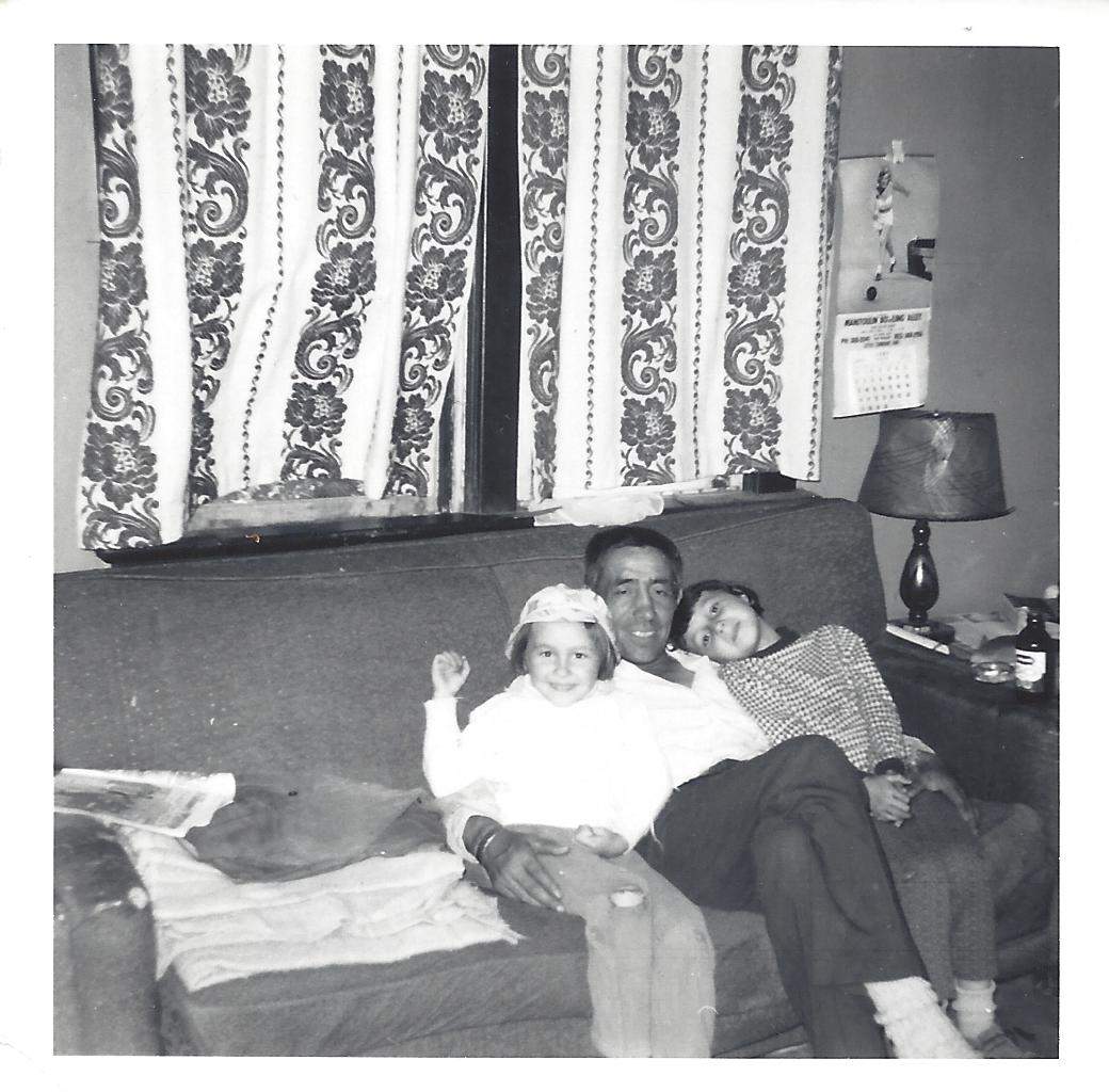 Sonya Cywink, right, with her father and her younger sister Stacey when they were children.