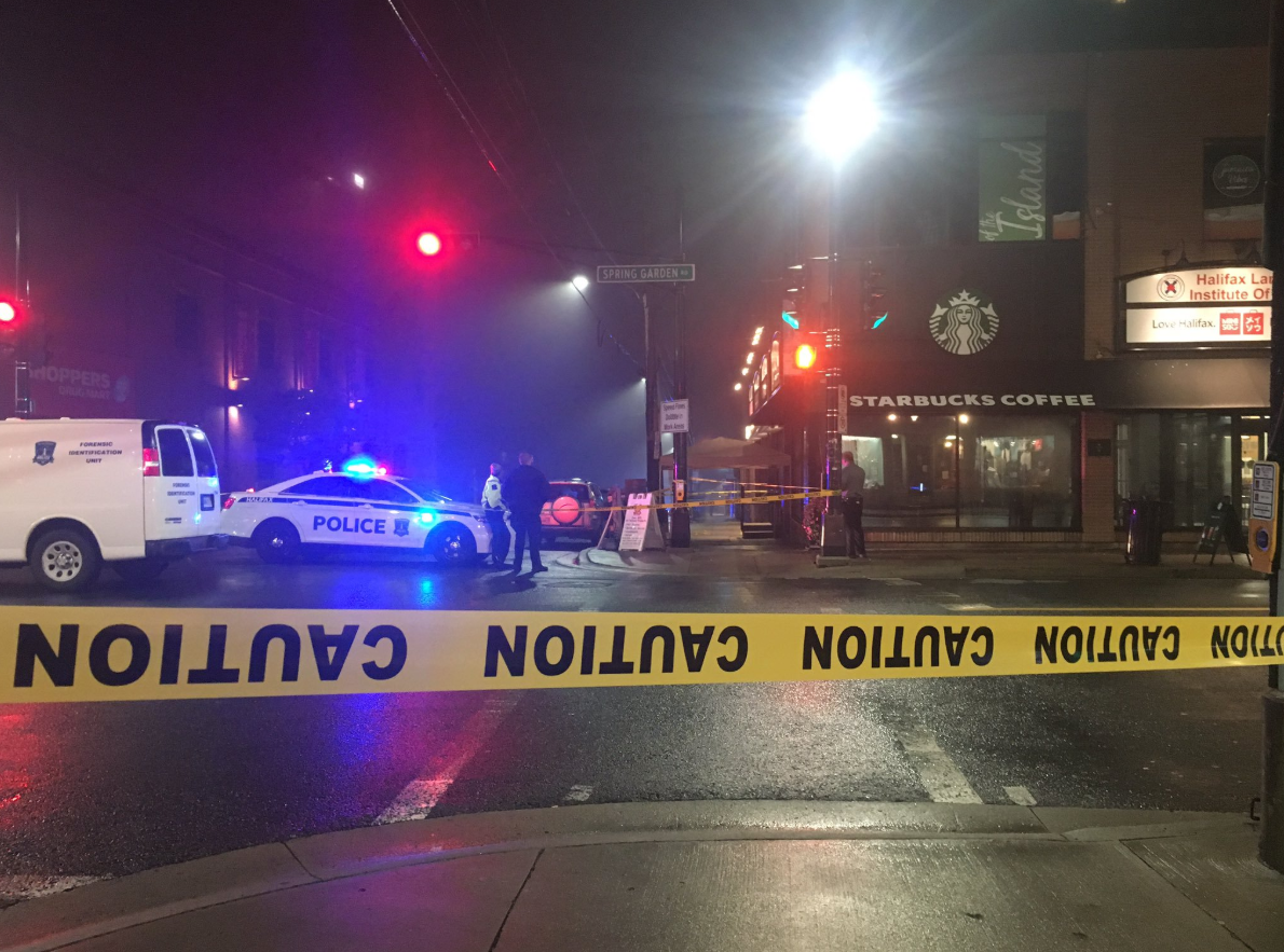 Police respond to a report of shots fired in the area of Spring Garden Road and Dresden Row on Friday, Aug. 9, 2019. 