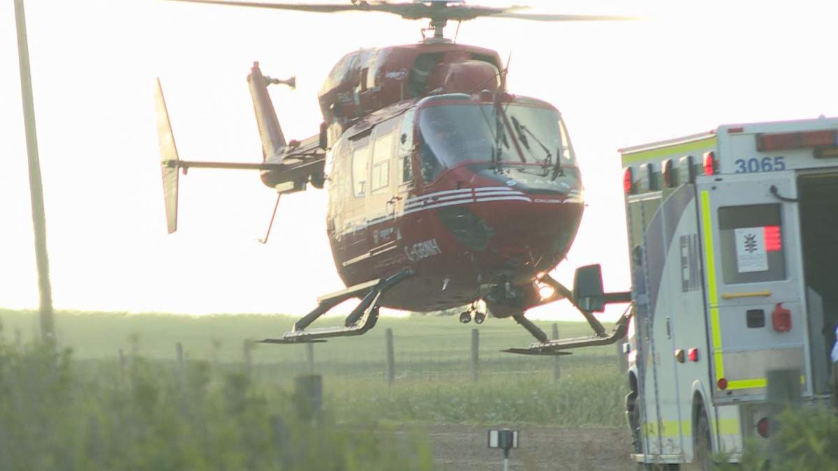A man was airlifted to Foothills after a single-vehicle crash near Airdrie on Thursday.