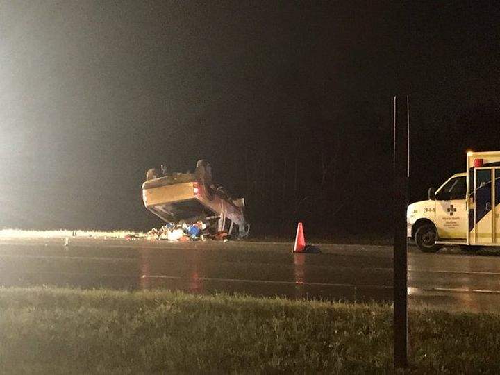 Emergency crews were called to a crash on westbound Stoney Trail, just past 52 Street S.E. on Monday night. 