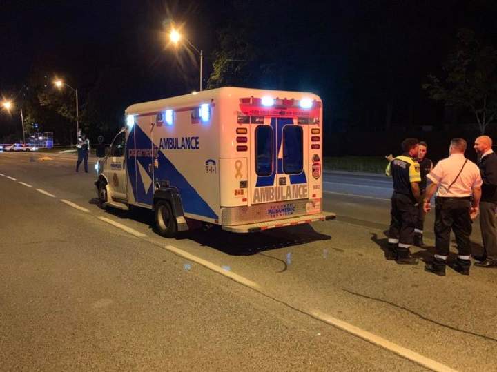 Emergency services at the scene of a fatal collision in Scarborough late Friday.