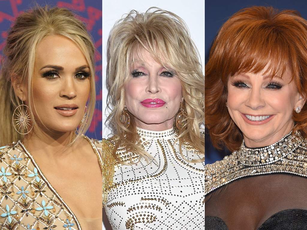 (L-R) Carrie Underwood, Dolly Parton and Reba McEntire. These three country superstars are set to host the 2019 CMA Awards this November.