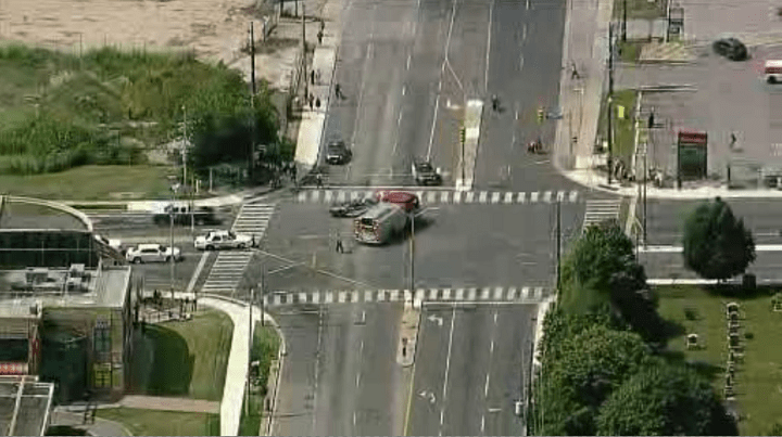 An aerial photo from the scene in Scarborough.