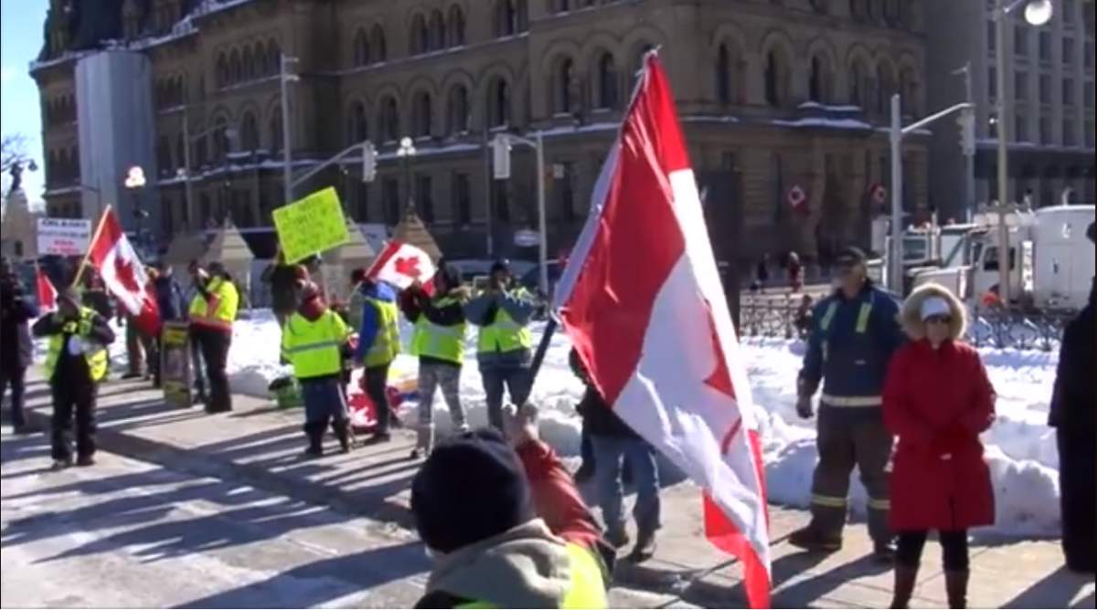 This is a screenshot from the event's promotional video. The event, called "Canada's Patriot Party is set to take place in Esteven, Sask. on Saturday.