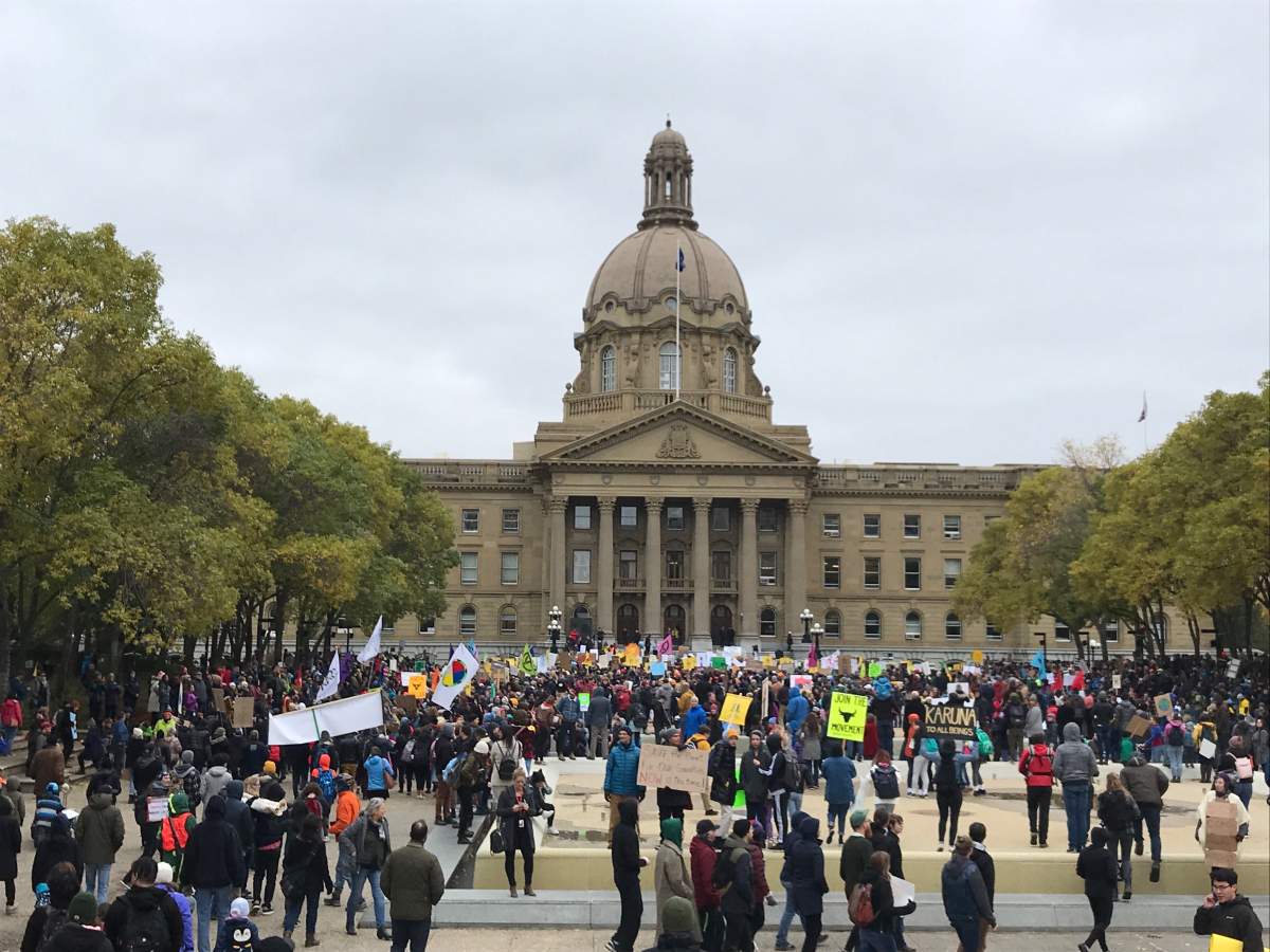 Climate Strike at Alberta legislature on Sept. 27, 2019.