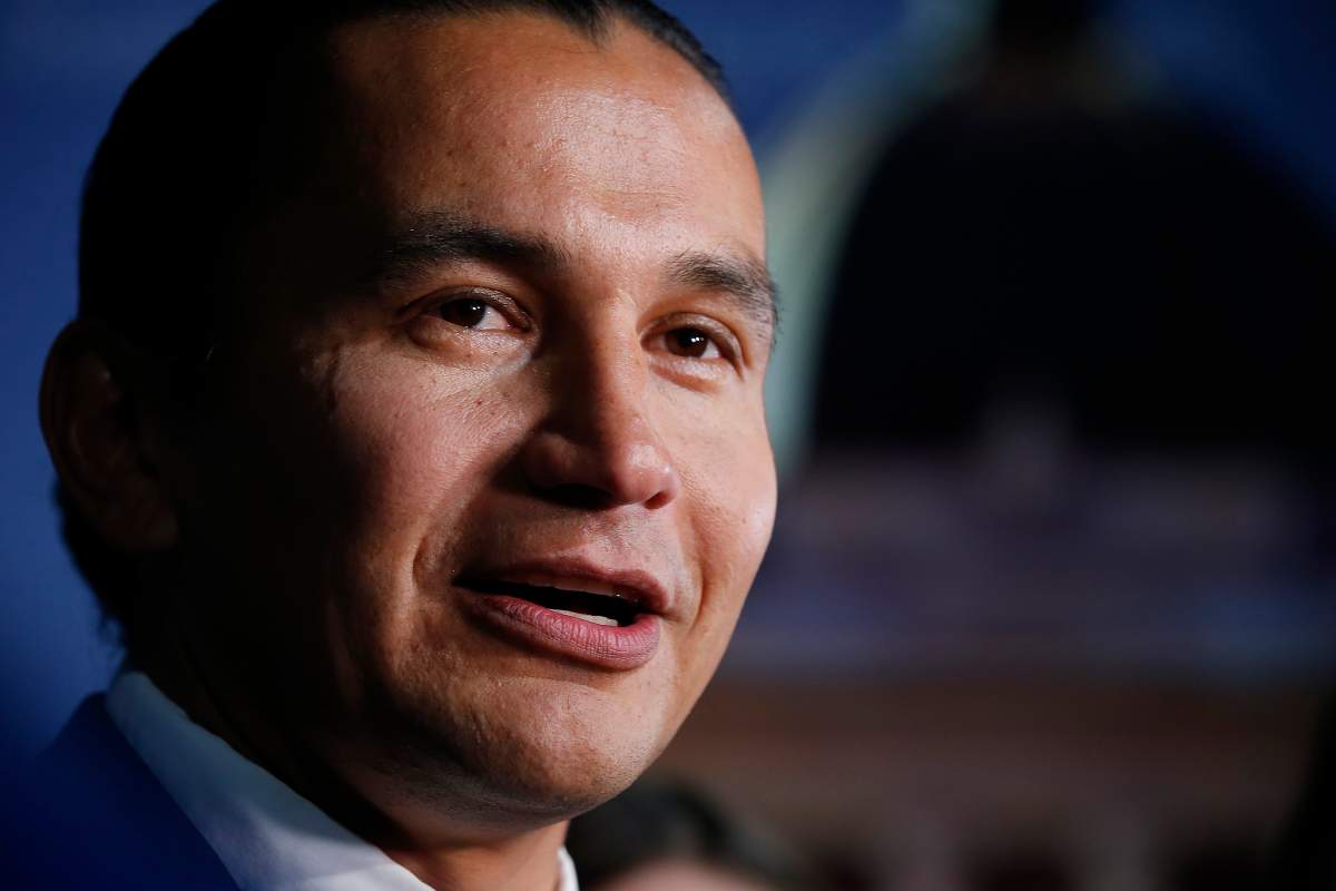 NDP leader Wab Kinew at a leaders' debate at CBC in Winnipeg, Wednesday, August 28, 2019. THE CANADIAN PRESS/John Woods.