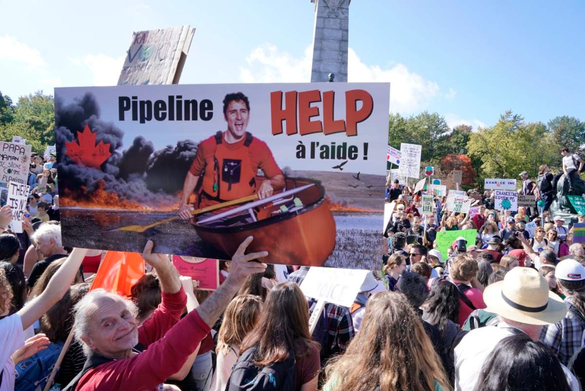 Arrest at Montreal climate strike after protester reportedly throws egg at Trudeau - image