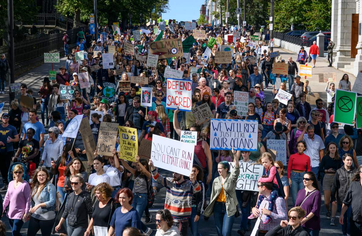 Arrest at Montreal climate strike after protester reportedly throws egg at Trudeau - image