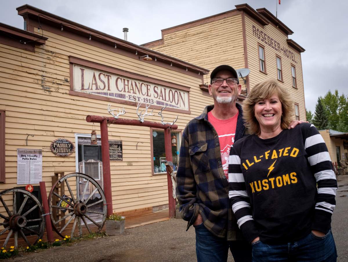 Manager Paula Sutherland, right, and co-owner Dave Arsenault at the historic and colourful Last Chance Saloon in the ghost town of Wayne near Drumheller, Alta., Thursday, Sept. 19, 2019.