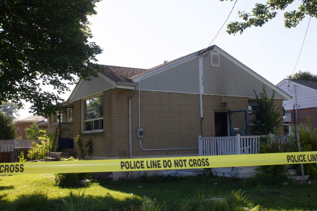Hamilton Police say they were called out to a home on East 36th Street for reports of "family trouble." .