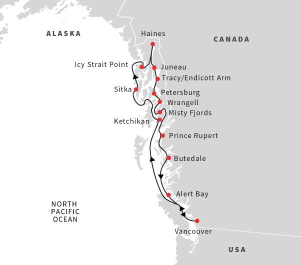 One of the cruise routes the MS Roald Amundsen will follow.
