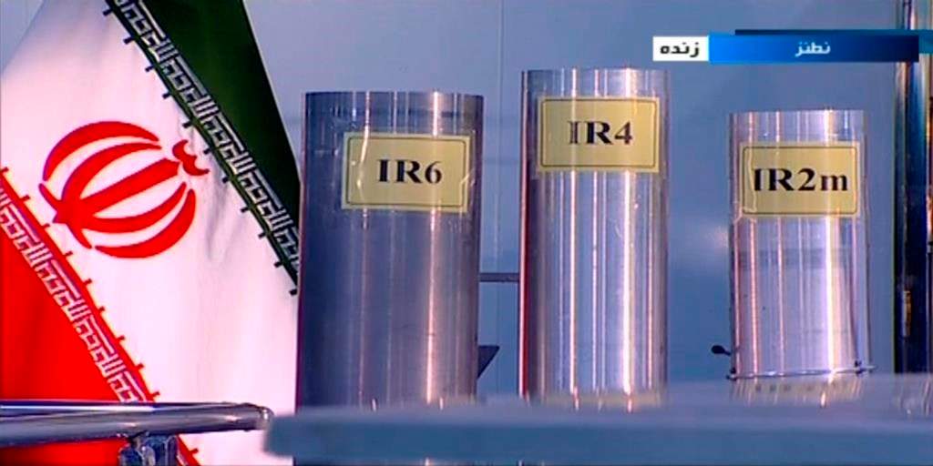 In this June 6, 2018 frame grab from the Islamic Republic Iran Broadcasting, IRIB, state-run TV, three versions of domestically-built centrifuges are shown in a live TV program from Natanz, an Iranian uranium enrichment plant, in Iran. Iran announced Saturday, Sept. 7, 2019, it had begun using advanced centrifuges in violation of its 2015 nuclear deal with world powers.