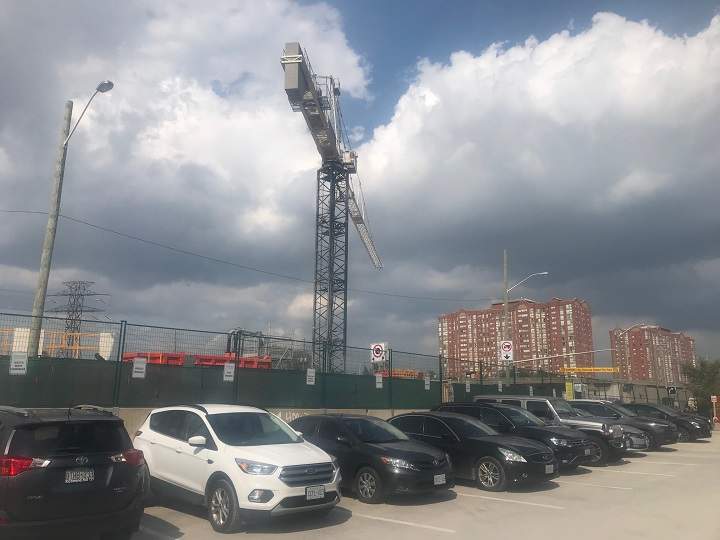 A photo of the Eglinton-crosstown LRT construction site.