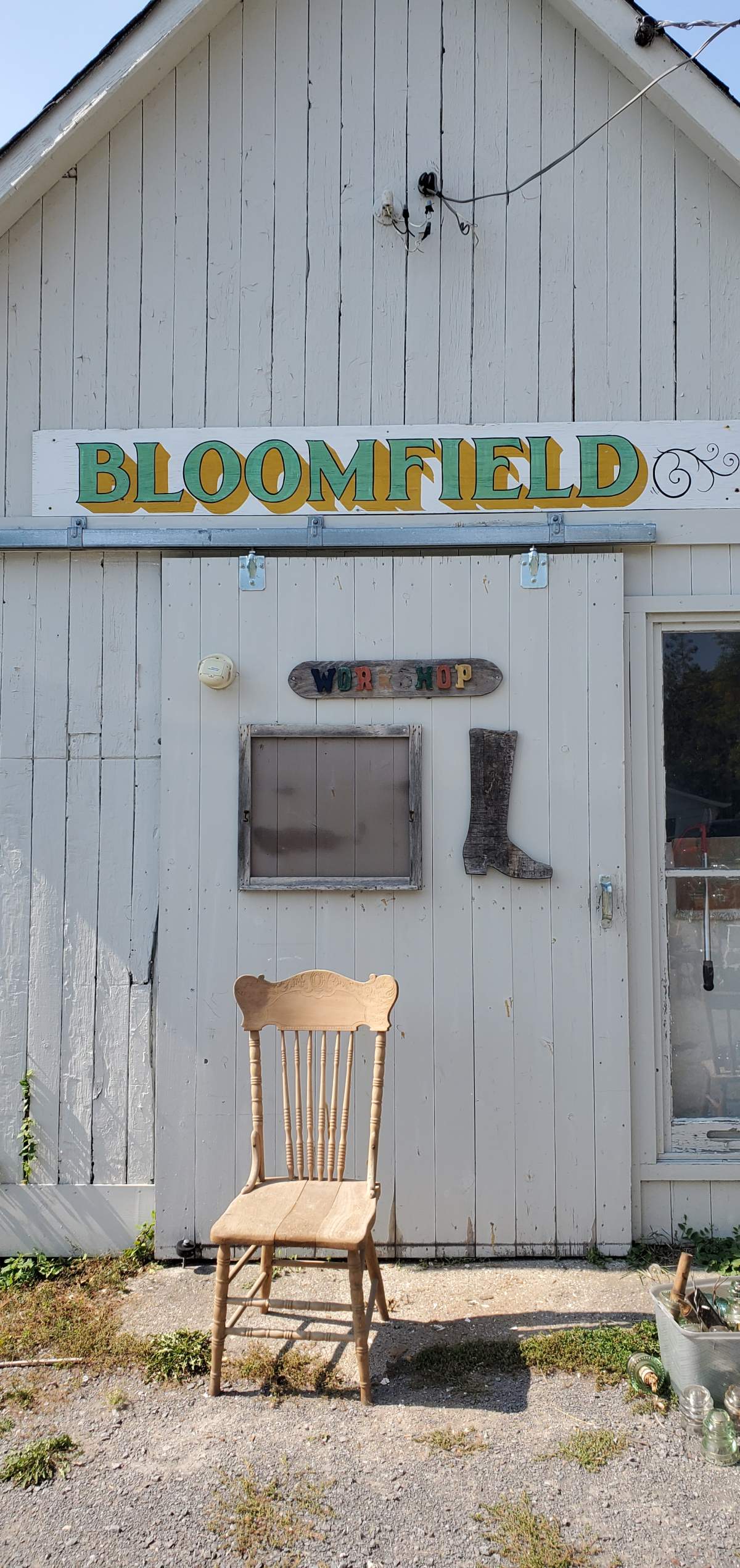 A shed at Dead People’s Stuff Antiques in Bloomfield, Prince Edward County.
