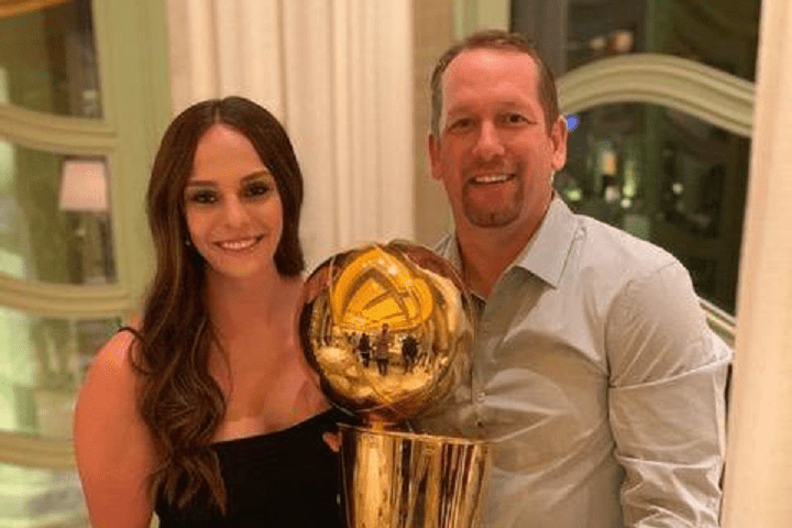 Toronto Raptors assistant coach Brittni Donaldson (left) is pictured with Raptors head coach Nick Nurse.