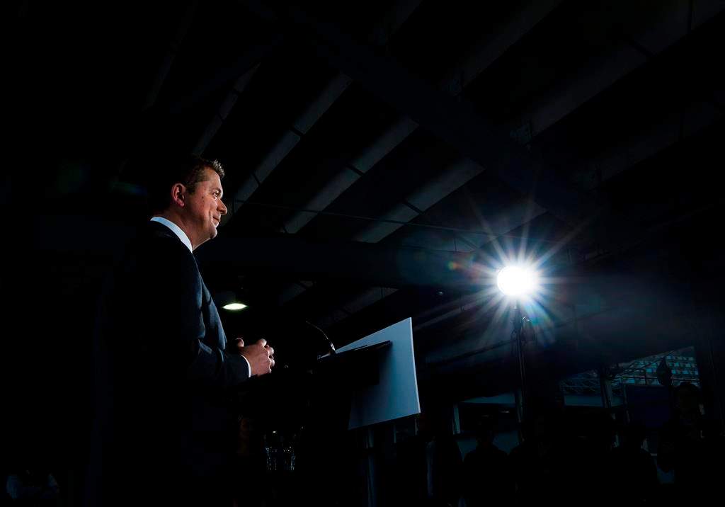 Federal Conservative leader Andrew Scheer makes a announcement at a campaign stop in Montreal on Thursday, September 26, 2019. Scheer is standing by his vow to resume making partisan, patronage appointments to the Senate should the Conservatives form government after Oct. 21.