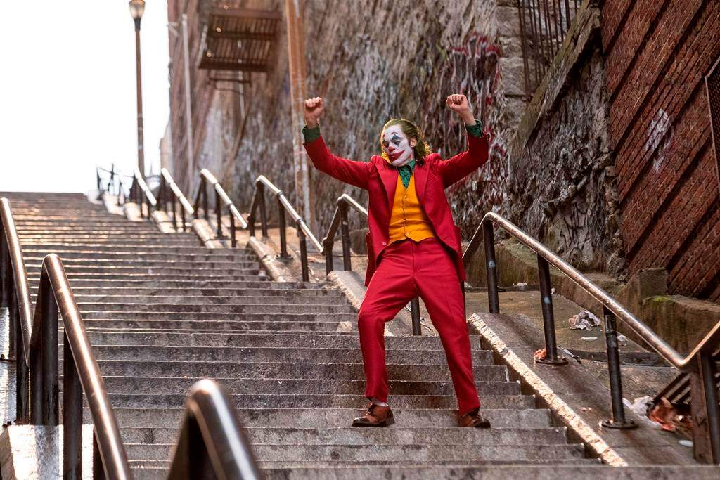This image released by Warner Bros. Pictures shows Joaquin Phoenix in a scene from ‘Joker.’