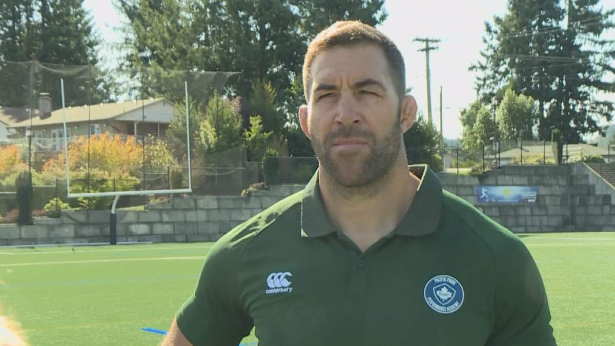 Former Canadian rugby player Jamie Cudmore is now head coach of the Pacific Pride Academy in Langford, B.C.