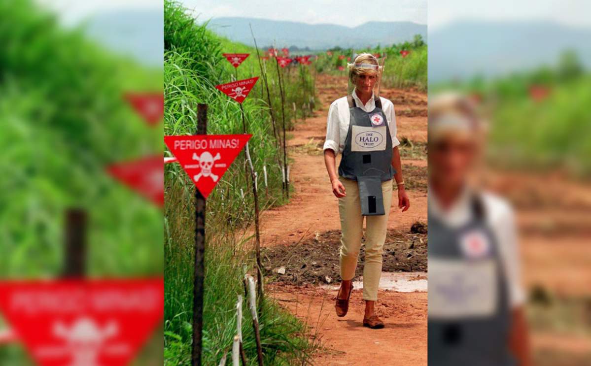 Princess Diana famously walked through a mind-laden field in Angola in 1997.