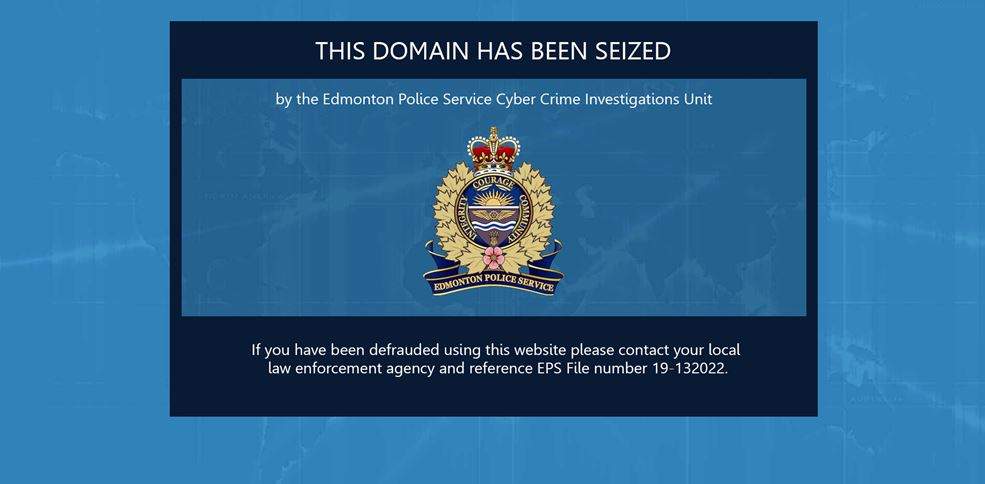 Edmonton police have seized three domains as part of an investigation into fraudulent job postings.