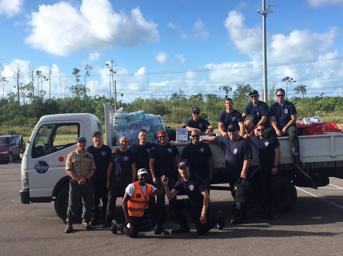 The contingent of B.C. firefighters in the Bahamas to help find victims and survivors of hurricane Dorian.