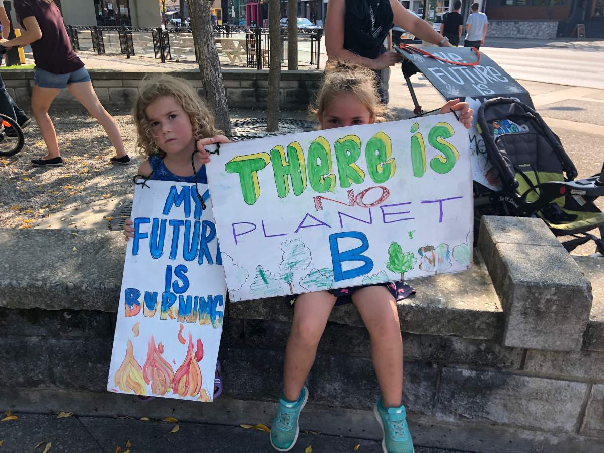 Youth participating in the international climate strikes in London.