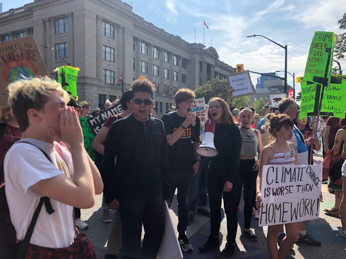 Roughly 300 youth and other Londoners gathered outside city hall to participate in the international climate strikes.