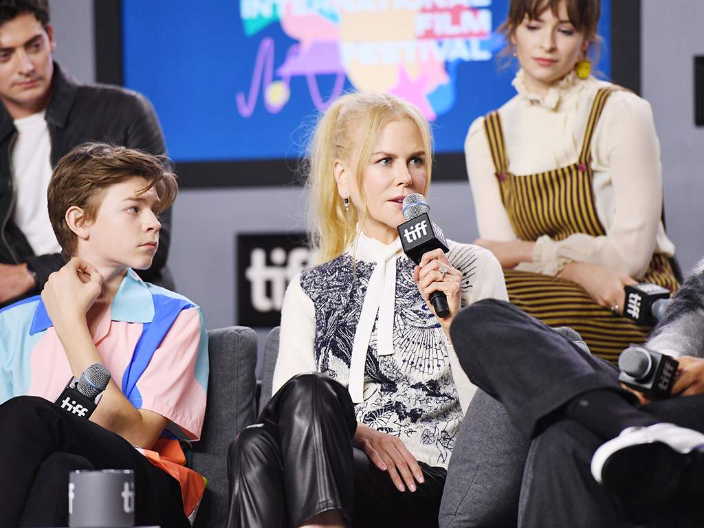 (L-R) Aneurin Barnard, Oakes Fegley, Nicole Kidman and Ashleigh Cummings attend ‘The Goldfinch’ press conference during the 2019 Toronto International Film Festival at TIFF Bell Lightbox on Sept. 8, 2019 in Toronto.