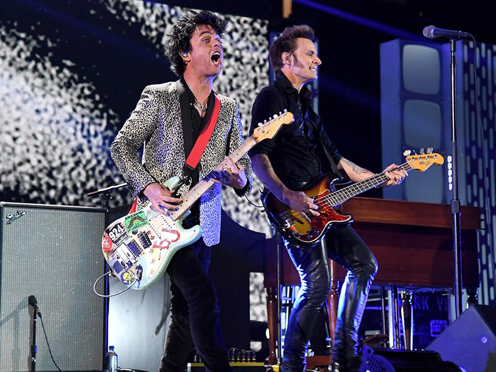 Mike Dirnt (R) and Billie Joe Armstrong of Green Day perform onstage during the 2019 iHeartRadio Music Festival at T-Mobile Arena on Sept. 20, 2019 in Las Vegas, Nev. 