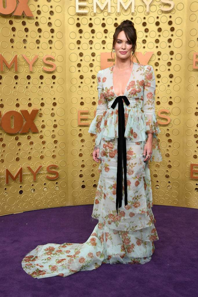 Lena Headey stunned in pastel floral perfection.