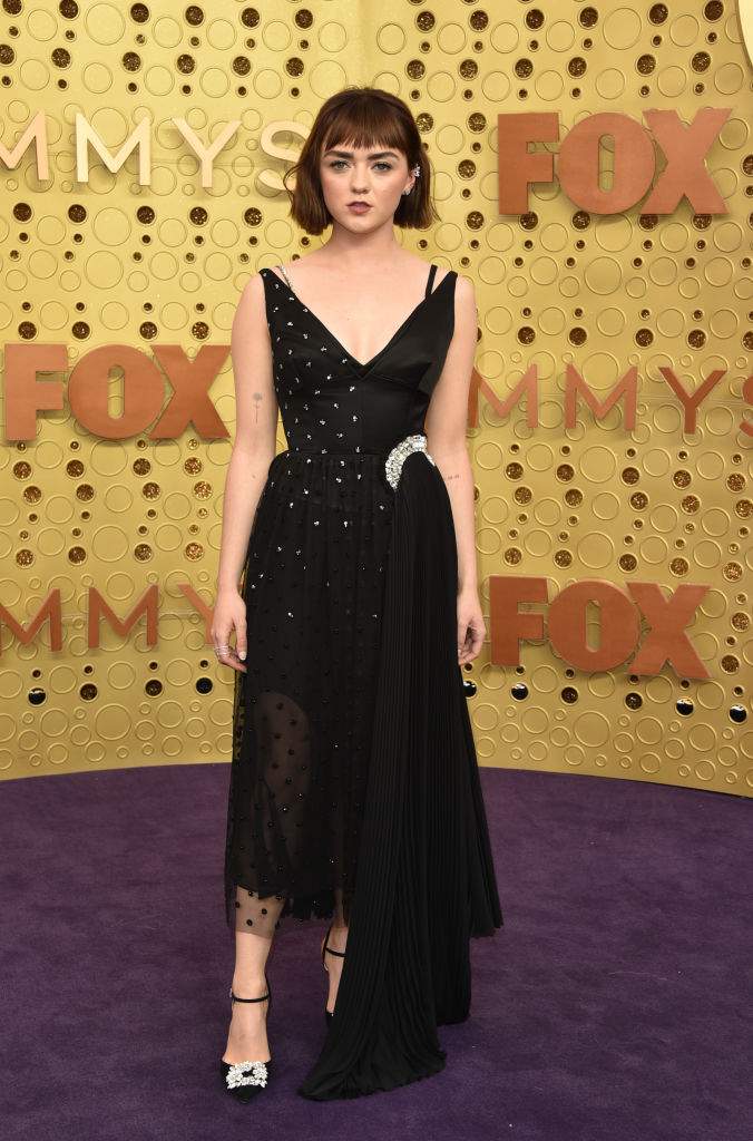 Maisie Williams’s asymmetrical black jewelled dress was perfect for the evening.