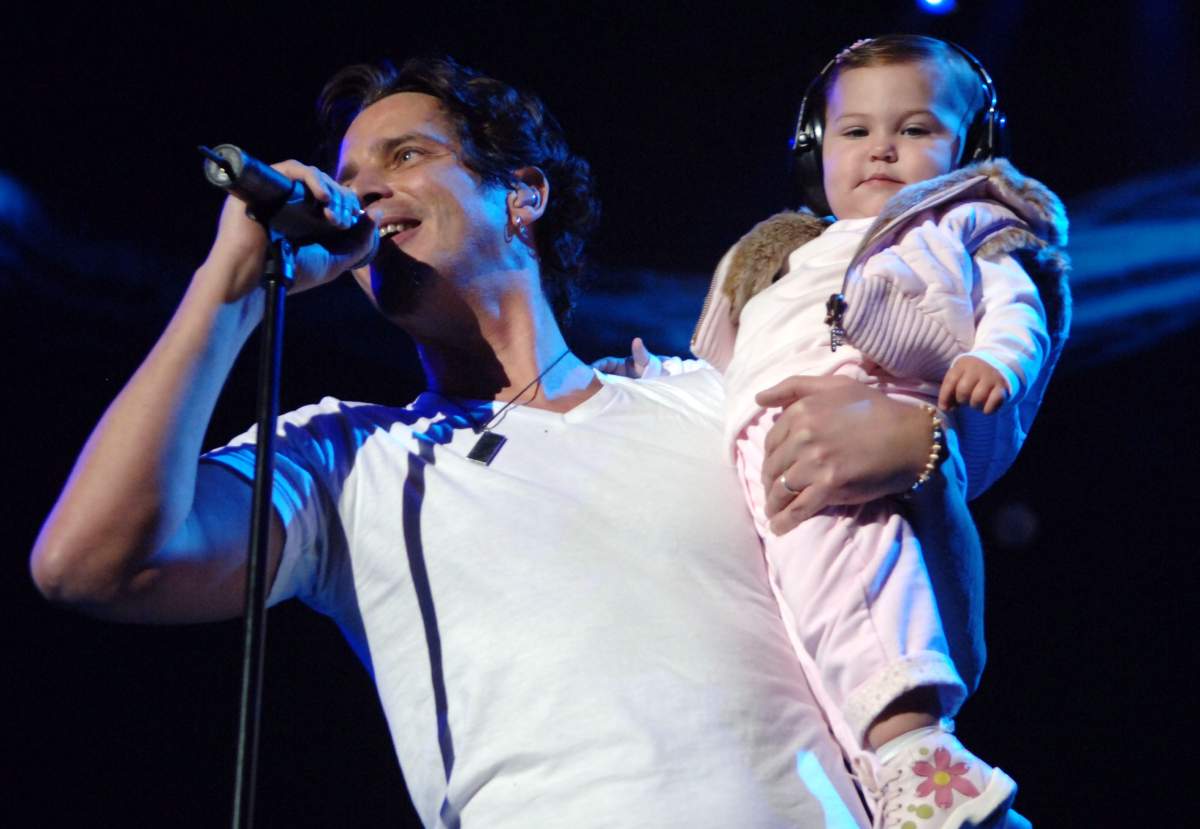 Chris Cornell of Audioslave and his daughter Toni at the Madison Square Garden in New York City.