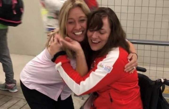 Krystal Shaw and her mom Terina. Terina surprised Krystal in Lima, Peru, a day before the competition.