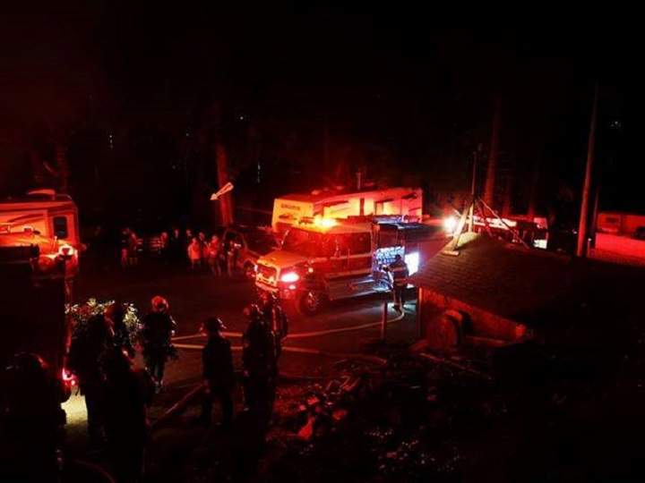 Lake Country RCMP say evidence gathered to date revealed arson to be the cause of this mobile home fire on Wednesday night.