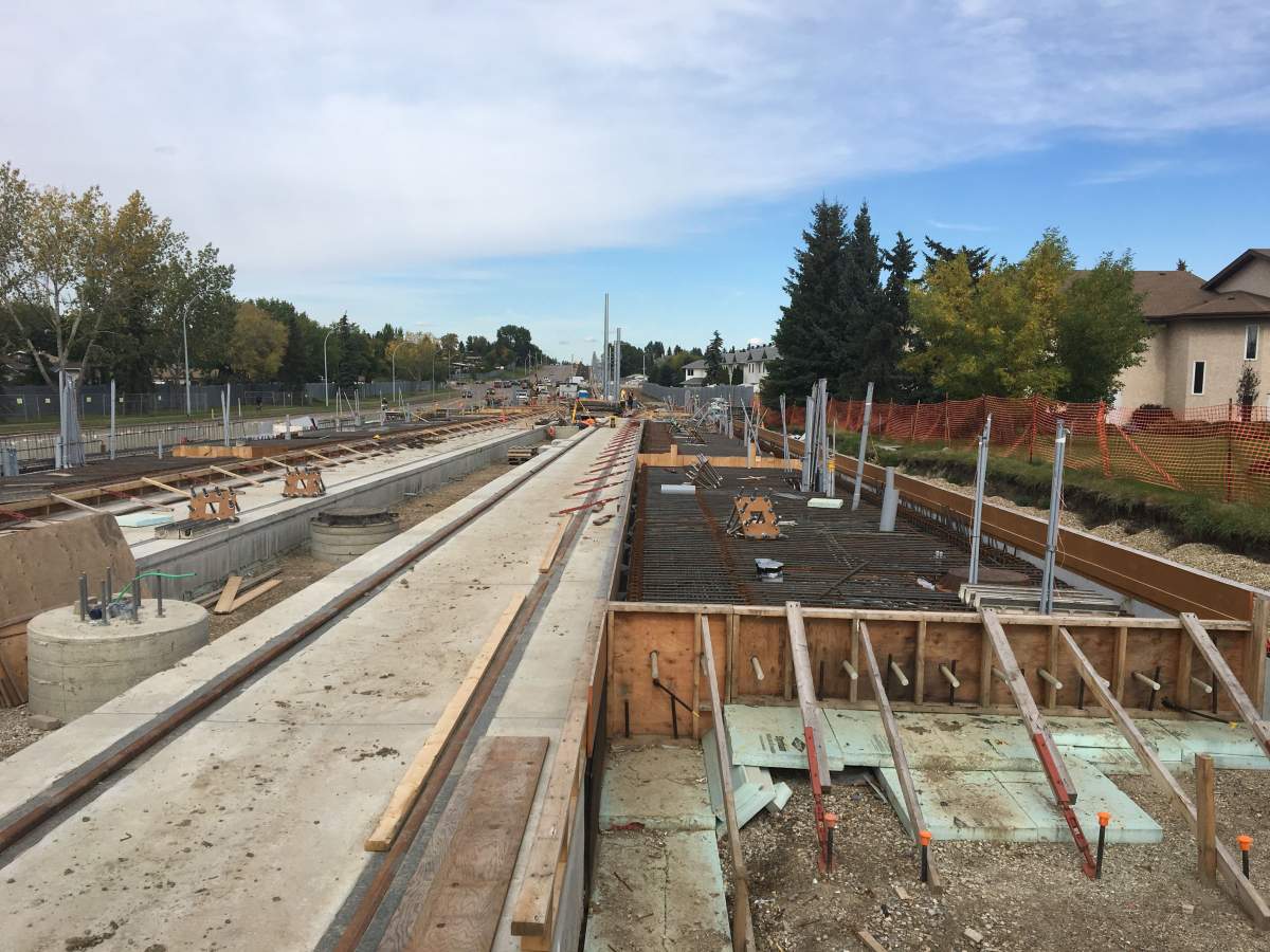 Construction on the Valley Line LRT in Edmonton Friday, Sept. 13, 2019.