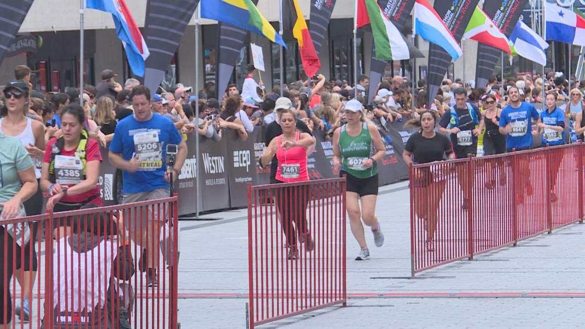 Runners compete in the 2019 Montreal marathon.