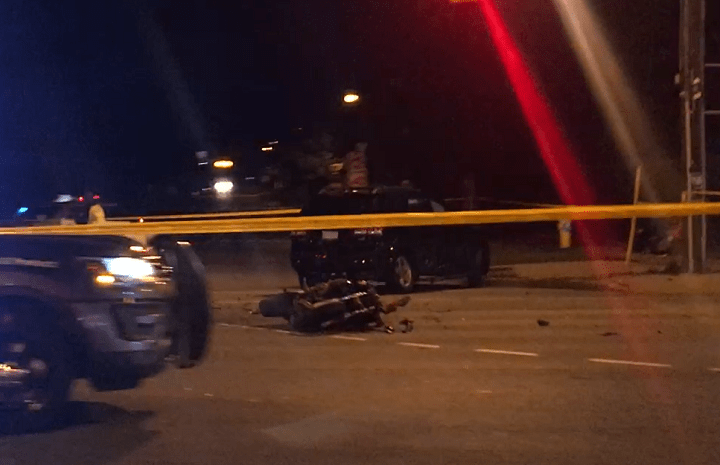 The scene of a fatal motorcycle crash in North York early Saturday.